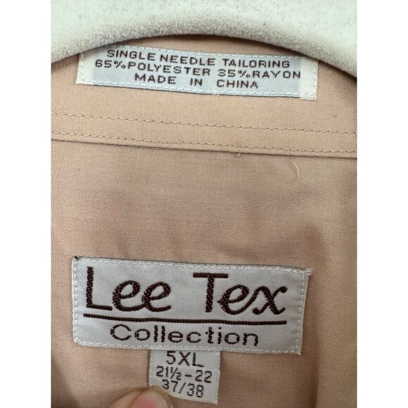 Lee Tex Collection Mens Beige Long Sleeve Button-Up Shirt 5XL - Picture 3 of 5